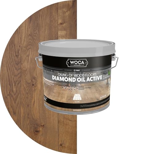 WOCA Denmark Diamond Oil Active (Concrete Grey, 2.5L) – Extremely Durable, Plant-Based Wood Finish | Low VOC, Isocyanate-Free, Liquid-Resistant | Safe for All Wood Species, Including Exotic Woods - color: Concrete Grey, size: 2.5L