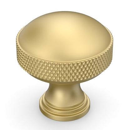 Amerdeco 10 Pack Brushed Gold knurled Cabinet Knobs - color: Brushed Gold, size: Knob
