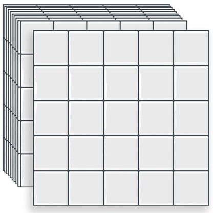 DEWOO Peel and Stick Backsplash Self Adhesive Wall Tiles White,10-Sheet - color: White