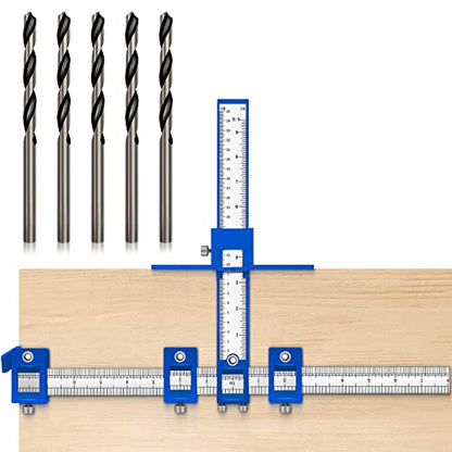 Cabinet Hardware Jig, Cabinet Handle Jig, Cabinet Hardware Template Tool, Punch Locator Drill Guide for Handle Knob Pull Installation of Door and Drawer woodworking tools