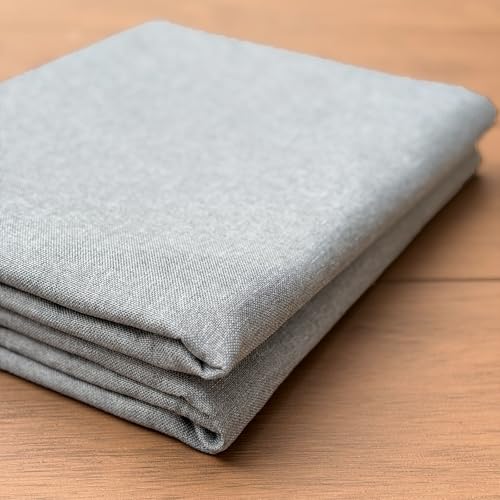 LaSilk- Premium Upholstery Fabric by the Yard, 57" Wide Thicken Faux Linen Fabric for Couch, Sofa, Chair, Pillow Cover (Light Grey, 1 Yard) - color: Light Grey, size: 1 yard