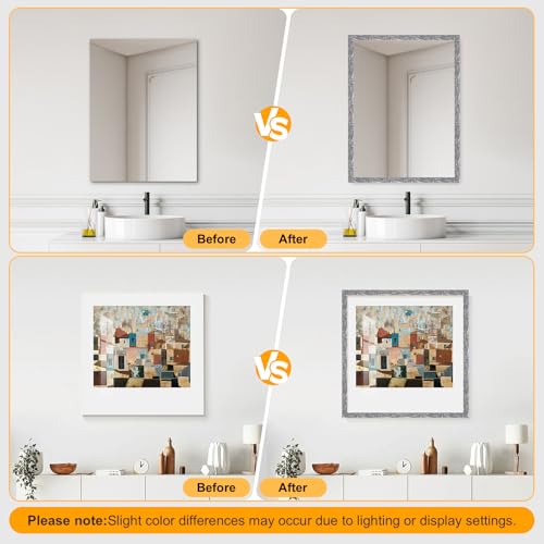 3 Pack 16.4FT Silver Peel and Stick Crown Molding Trim Kit – Flexible Self-Adhesive Mirror Trim for Cabinets, and Frame Edges - color: Silver 3 Pack