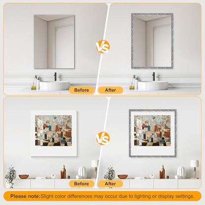 3 Pack 16.4FT Silver Peel and Stick Crown Molding Trim Kit – Flexible Self-Adhesive Mirror Trim for Cabinets, and Frame Edges - color: Silver 3 Pack