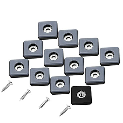 Piutouyar 12Pcs 1" Teflon Furniture Sliders,Screw on Furniture Glide Slider - size: Screw on 1"x1" Square