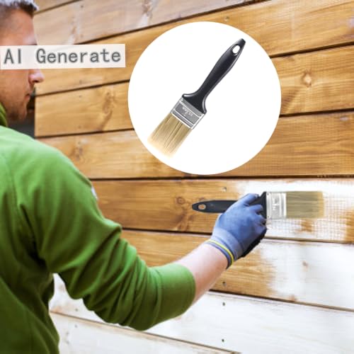 2 Inch Flat Paint Brush Set,10 Pack Chip Brushes for Stain,Trim & DIY - color: Black 10 Pack