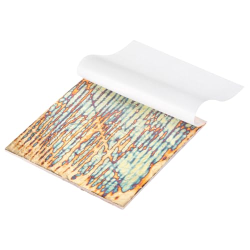 MECCANIXITY 5 Sheet Gold Leaf Sheets, 5.5"x5.5" Imitation Gold Foil Sheets Variegated Booklet Paper for Crafts, Picture Frames, Nails and DIY Arts Decoration,Sunset Red - color: Sunset Red