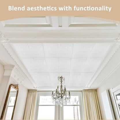 Nuanchu 20 Pcs 13.8 x 13.8 Inch Ceiling Tiles Peel and Stick, Fresh - color: Fresh, size: 13.8 x 13.8 Inch