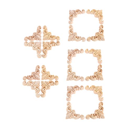 20Pcs Corner Wood Appliques Furniture Onlay Decal Carving Decor 1.57"x1.57" - color: 20 pieces