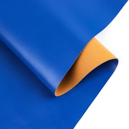 Faux Leather Vinyl Upholstery Fabric, 54 x 36 inches Synthetic Repholstery Leather Vinyl, Soft Touch Distressed DIY and Craft Material (Royal Blue, 1 Yard) - color: Royal Blue