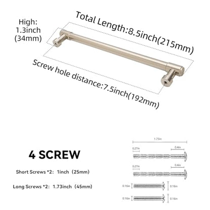 10 Pack 7-1/2 Inch(192mm) Kitchen Cabinet Handles Champagne Bronze Cabinet Pulls Alloy Drawer Pulls Solid Cabinet Hardware - color: Champagne Bronze, size: 7-1/2'' Hole Center(192mm)