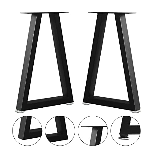 NXN-HOME 19 inch Trapezoid Metal Legs, Coffee Table Legs, Bench Metal Legs, Set of 2 Mid Century Home DIY Projects Black Furniture Legs(19.5”H x 12.8”W) - size: 19 inches-Trapezoid