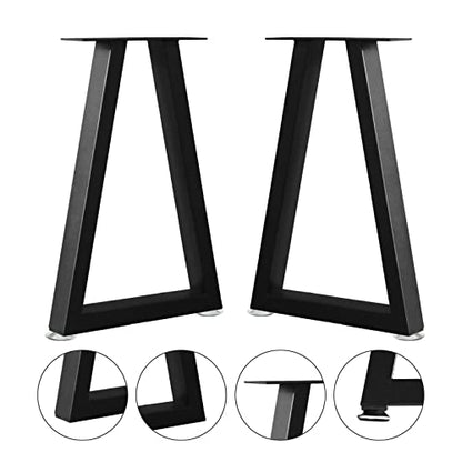 NXN-HOME 19 inch Trapezoid Metal Legs, Coffee Table Legs, Bench Metal Legs, Set of 2 Mid Century Home DIY Projects Black Furniture Legs(19.5”H x 12.8”W) - size: 19 inches-Trapezoid