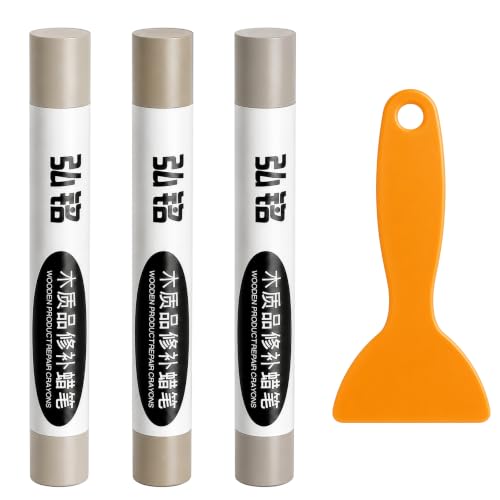 3 Colors Wood Filler Sticks, Apricot White Series, with Scraper - color: Apricot White Series