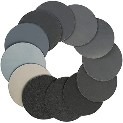 LotFancy 6 Inch Sanding Disc, 60PCS, 60 to 7000 Grit, Silicon Carbide - style: 60PCS Discs