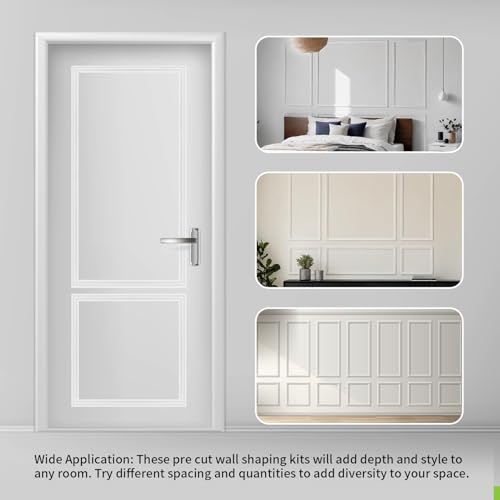 6 Set Peel and Stick Wall Molding Kit (24x60in)