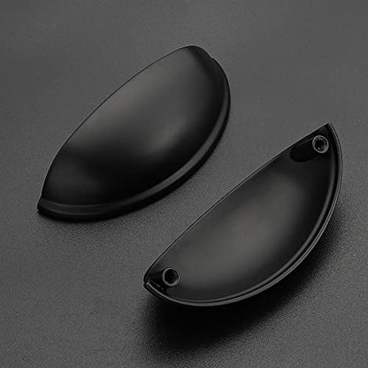 3 Inch Drawer Pulls Cup Pulls Kitchen Cabinet Handles Hardware for Cupboard 5 Pack Black - color: Black