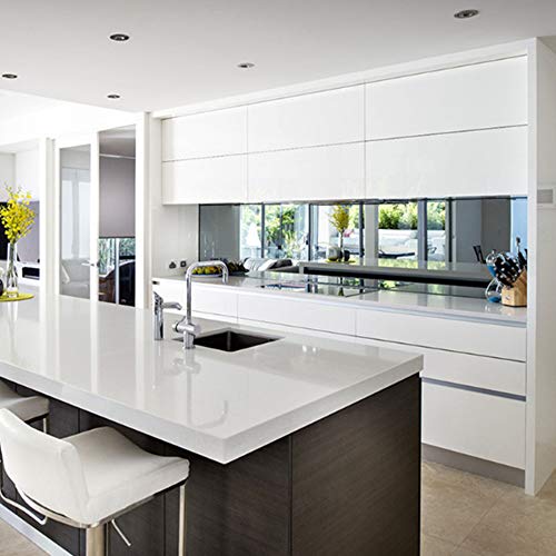 White Contact Paper Glossy Shiny Peel and Stick Wallpaper for Countertops - color: White, size: 23.6" x 216.5"