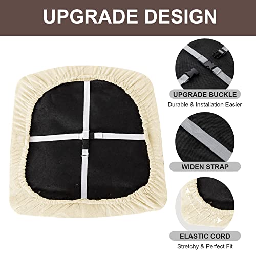 Genina Chair Seat Covers Waterproof Dining Room Chair Covers, 4 Pack - color: Flower Pattern-beige