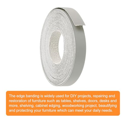 uxcell PVC Edge Banding, 3/4 Inch x 25ft, Pre-Glued, Gray - color: Gray, size: 3/4 Inch x 25ft
