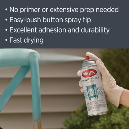 Krylon CHALKY FINISH 12 Oz. Ultra Matte Chalk Spray Paint, Anvil Gray - 1 Each - color: Anvil Gray