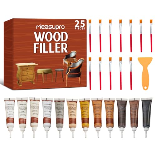 Furniture Repair Kit 25PC - Brushes, Markers, Scraper, Resin Wood Filler, Fillers with Wood Putty, Any Color Wood Combination, Scratch & Molding Repair, Restore Laminate Vinyl Veneer Flooring - size: Set Of 25