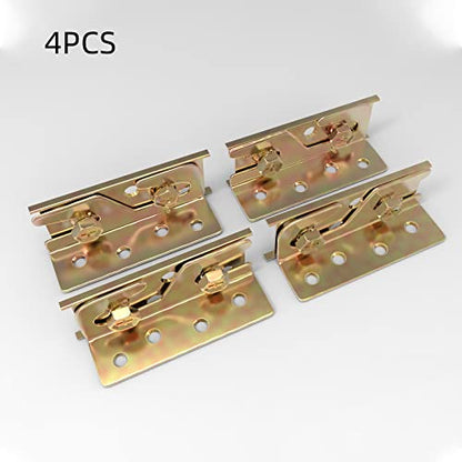 Bed Rail and Frame Brackets 4PCS Heavy Duty Hardware for Wood Beds