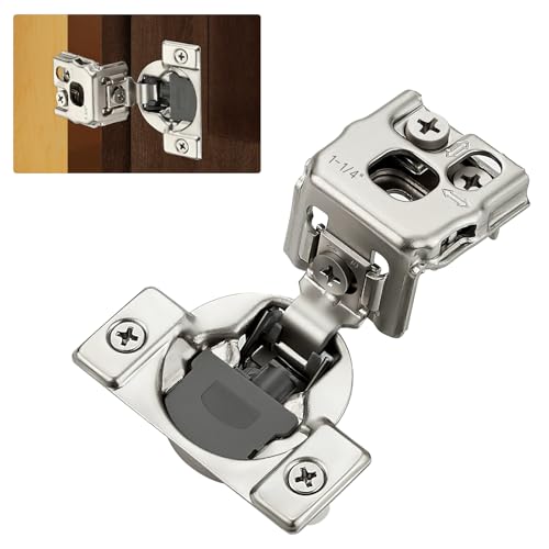 Satin Nickel Cabinet Hinges 1-1/2 Inch Overlay 20 Pack(10 Pairs) - size: 1-1/4 inch Overlay
