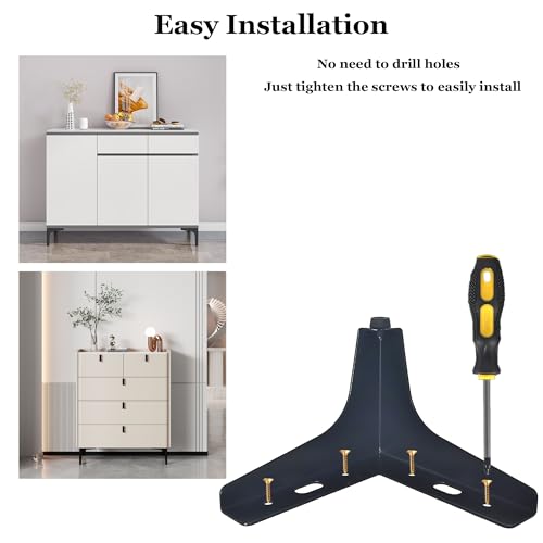 4 inch Matte Black Metal Furniture Legs,Set of 4,2mm Thick - color: Black, size: 4 inch (2 thick)