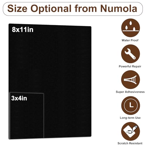 Numola Leather Repair Patch, 8×11 Inch Self-Adhesive Black - color: Black, size: 8×11inch