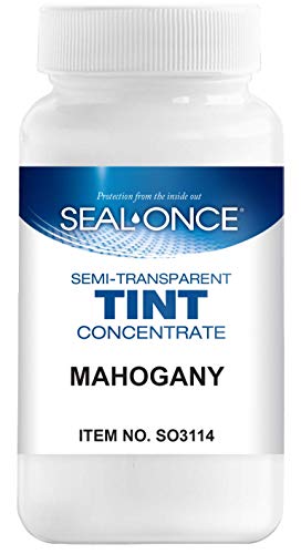 Seal-Once Semi-Transparent Color Tints - Mahogany Liquid Wood Treatment - Multi-Surface Concentrate in a Bottle - color: Mahogany