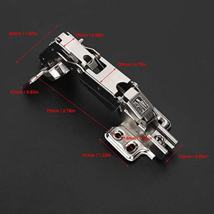 Full Overlay Cabinet Hinges & Stainless Steel Adjustable 3-Pack