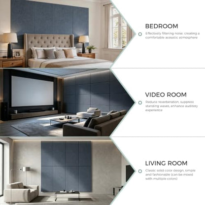 TO-TH Sound Absorbing Panels Self-Adhesive Acoustic Wall Panel 4 Pack, Gray - color: Gray, size: 4 Pack