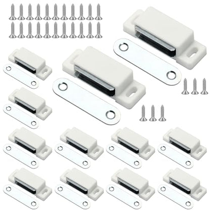 12Pcs Magnetic Door Catch, for Closure Cupboard Closet Bathroom - color: White, 12Pcs