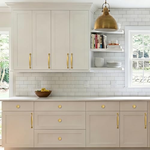 10 Pack Vibrant Brushed Moderne Brass Cabinet Pulls 3.75 Inch(96mm) Heavy-Duty Solid Kitchen Cabinet Handles Cabinet Hardware Drawer Pulls - color: Vibrant Brushed Moderne Brass, size: 3.75" Hole Center