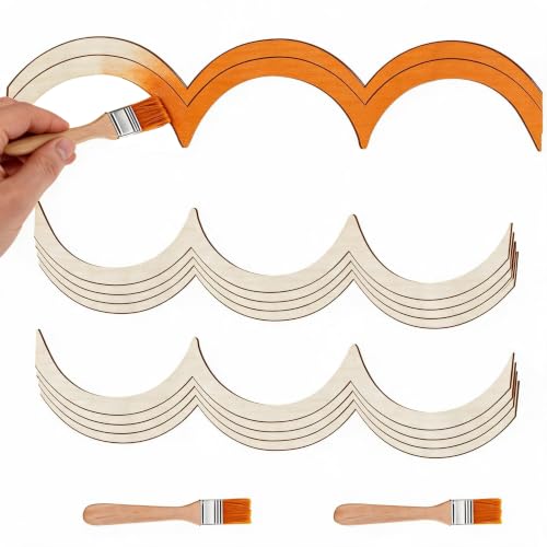 Unfinished Scalloped Decorative Wood Trim - color: scalloped 15.7 x 2.76“-16pcs