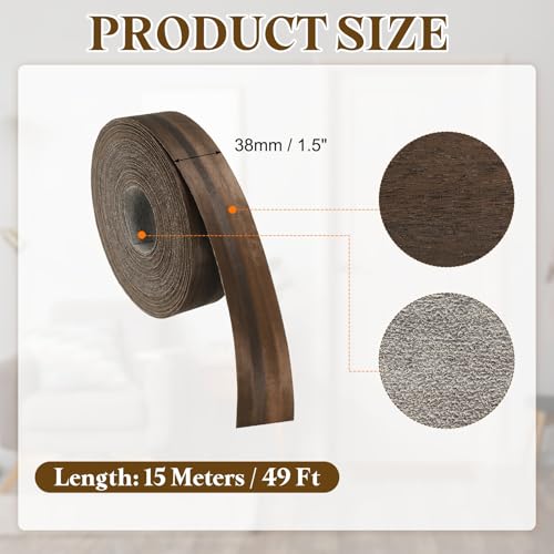 uxcell 1-1/2 Inch x 49ft Wood Veneer Edge Banding Pre-Glued Flexible Strips - size: 1-1/2 Inch x 49ft
