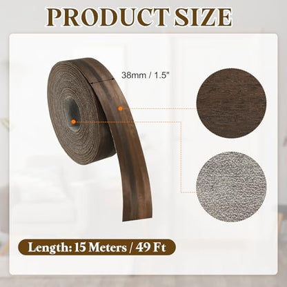 uxcell 1-1/2 Inch x 49ft Wood Veneer Edge Banding Pre-Glued Flexible Strips - size: 1-1/2 Inch x 49ft