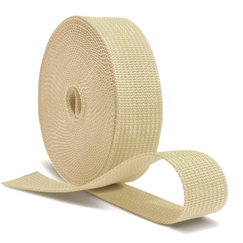 CooBigo 60 Yards Nylon Webbing 3/8" 3/4" 1" 1-1/2" Webbing 12 Rolls Webbing Strap for Bags Handles Making, DIY Crafting, Repairing,12 Colors - color: DesertTan, size: 1.5"- 12 Yards