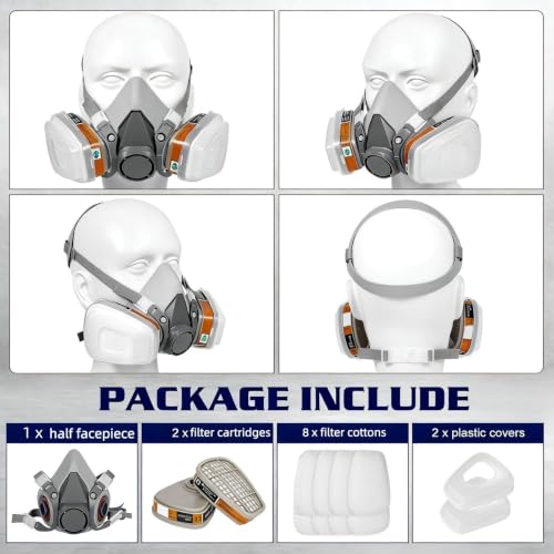 Reusable Paint Respirator Mask with Filters for Spraying Paint