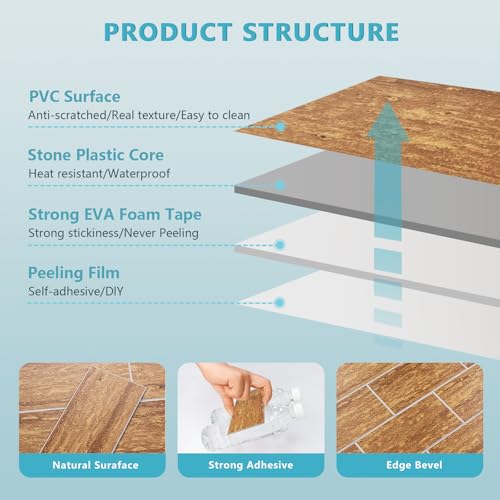 Vamos Tile 100 Pieces Peel and Stick Backsplash Tile, 3" x 6" Subway Tile - color: Red Travertine