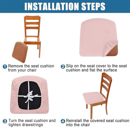 Smiry Velvet Seat Covers for Dining Room Chair Set of 2 - color: Light Pink, size: Set of 2