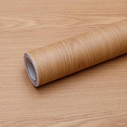 Wood Grain Contact Paper Peel and Stick Wallpaper Self Adhesive Wall Paper for Furniture Countertop Drawer Shelf Liner Cabinet Waterproof Easy to Clean 17.7" X 196" - color: Teak, size: 17.7"W x 196"L
