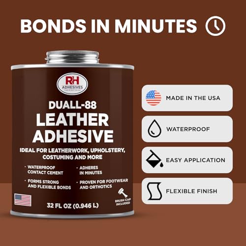 Duall-88 Leather Glue 32 oz - Leather Cement for Upholstery & Repair - size: 32 oz.