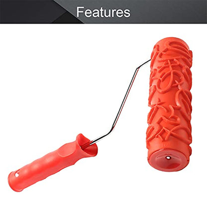 Utoolmart 7" Home Wall Rubber Paint Roller, 175mm Wood Grain Painting Roller with Plastic Handle 1Pcs - size: EG100T
