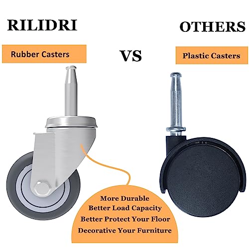 RILIDRI 2-Inch Shop Vac Wheels Replacement Parts, (Stem Diameter 8mm or 5/16", Length 38mm or 1.5") - Set of 4 Replacement Wheels for Shop Vac Wet Dry Vacuums Caster, Furniture - size: M8x38