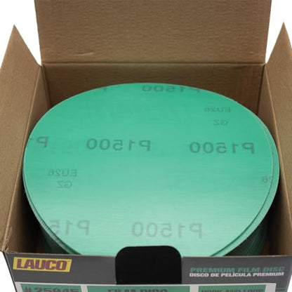 Premium 6" Hook and Loop Sanding Discs (Box of 50) - Hook and Loop Backing Discs for DA Orbital Sanders - Automotive Sanding Wood Furniture Finishing (GRIT-1500) 25946 - size: GRIT-1500
