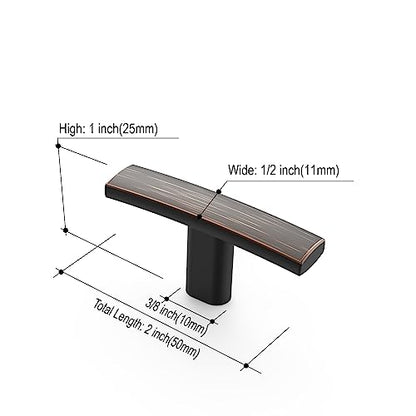 Amerdeco 10 Pack Oil Rubbed Bronze Cabinet Knobs Single Hole Cabinet Handles 2 Inch Solid Zinc Alloy Cupboard Drawer Knobs Kitchen Cabinet Knobs T Bar Hardware ZH0003ORBK - color: Oil Rubbed Bronze, size: Knobs