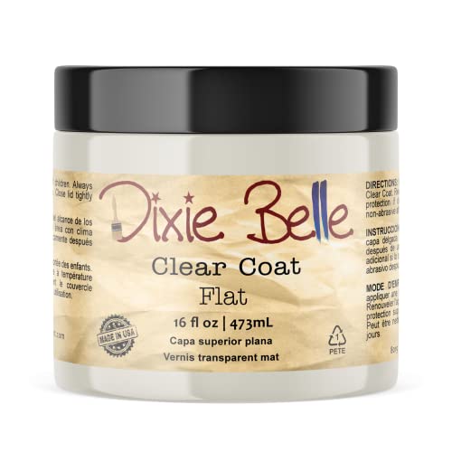 Dixie Belle Paint Company - Clear Coat Flat (16oz) - Polyacrylic Topcoat - color: Flat, size: 16 Fl Oz (Pack of 1)