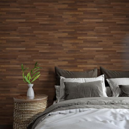 VaryPaper 15.7''x78.7'' Butcher Block Contact Paper Peel and Stick Countertops Waterproof Wallpaper Removable Self Adhesive Wood Grain Vinyl Wrap for Cabinets Table Desk Walls - color: Dark Brown, size: 15.7" x 78.7"