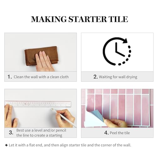 Alwayspon 10 Sheets 3D Peel and Stick PVC Backsplash Tiles, 10"x10" Self-Adhesive Wall Tile Stickers Stick on Subway Tiles for Kitchen Bathroom, Pink - color: T80562